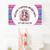 かわいい女の子のハッピーバースデーユニコーン 横断幕 (インサイチュ)