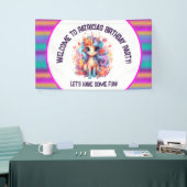 かわいい女の子のハッピーバースデーユニコーン 横断幕 (トレードショー)