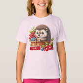 かわいい女の子のハリネズミのカスタマイズ Tシャツ (正面)