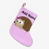 かわいい女の子のハリネズミ スモールクリスマスストッキング (正面 (吊り時))