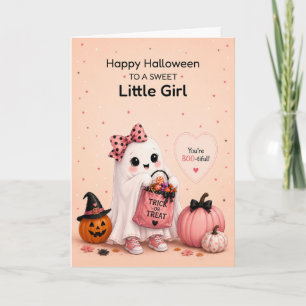 かわいい女の子のハロウィン おばけ カード
