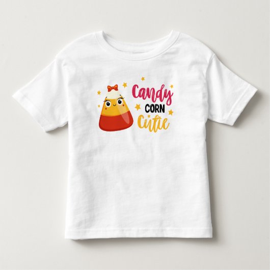かわいい女の子のハロウィンTシャツ キャンディコーンカットー トドラーTシャツ (正面)