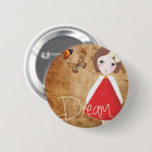 かわいい女の子のバッジ、お洒落な芸術は、子供へに記章を付けます 缶バッジ (正面&裏面)