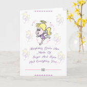 かわいい女の子のバースデー・カード カード (黄色い花)