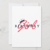 かわいい女の子のパイロットフライ飛行機ガーリー、ピンクの誕生日 招待状 (裏面)