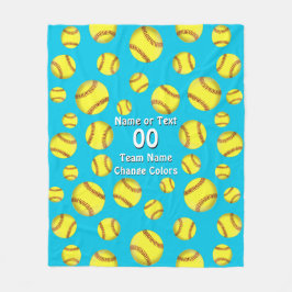 かわいい女の子のパーソナライズなソフトボールのフリースブランケット フリースブランケット