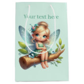 かわいい女の子のパーティー妖精カスタマイズ ミディアムペーパーバッグ (正面)