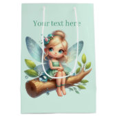 かわいい女の子のパーティー妖精カスタマイズ ミディアムペーパーバッグ (裏面)