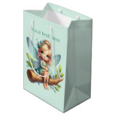 かわいい女の子のパーティー妖精カスタマイズ ミディアムペーパーバッグ (裏面アングル)