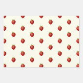 かわいい女の子のピンクのイチゴクリームホワイト ラッピングペーパーシート (正面3)