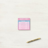 かわいい女の子のピンクのグリッター子供の朝の家事 3x3 ポストイット (デスク上)
