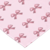 かわいい女の子のピンクのサテン ボウのデザイン テーブルクロス (アングル)