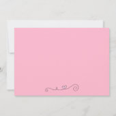 かわいい女の子のピンクの花柄牛のベビーシャワー招待状 招待状 (裏面)