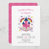 かわいい女の子のピンク1歳の誕生日パーティの招待状 招待状 (正面/裏面)
