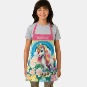 かわいい女の子のファンタジー名ユニコーンを追加 エプロン (インサイチュ)