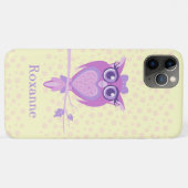 かわいい女の子のフクロウの紫色及びレモンipod touchの場合 Case-Mate iPhoneケース (裏面(横))