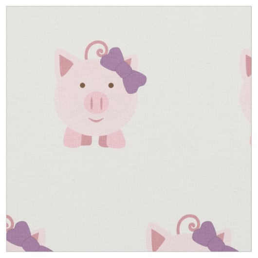かわいい女の子のブタ ファブリック (クローズアップ)