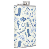 かわいい女の子のブルーコーストカウガールネームモノグラム フラスク (右)