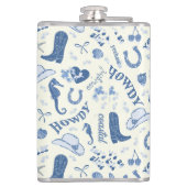 かわいい女の子のブルーコーストカウガールネームモノグラム フラスク (裏面)