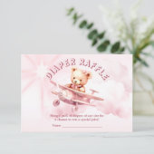 かわいい女の子のベビークマパイロットピンク飛行機の美しい エンクロージャーカード (スタンド正面)