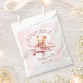 かわいい女の子のベビークマパイロットピンク飛行機の美しい フェイバーバッグ (クリップ留めされた状態)