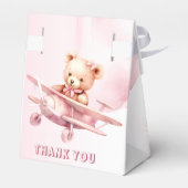 かわいい女の子のベビークマパイロットピンク飛行機の美しい フェイバーボックス (裏面サイド)