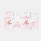 かわいい女の子のベビークマパイロットピンク飛行機の美しい フェイバーボックス (折り畳みなし)