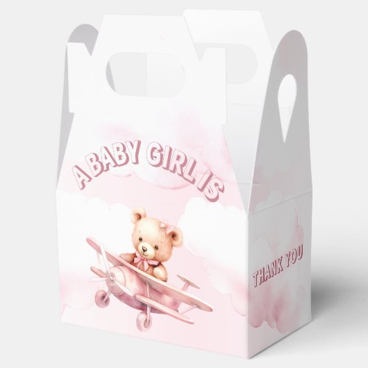 かわいい女の子のベビークマパイロットピンク飛行機の美しい フェイバーボックス (オープン)