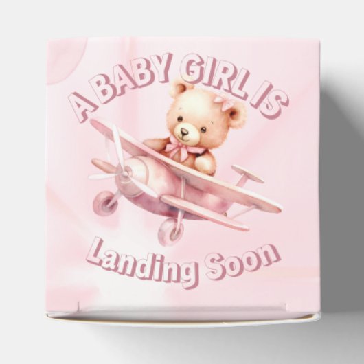 かわいい女の子のベビークマパイロットピンク飛行機の美しい フェイバーボックス (上部)