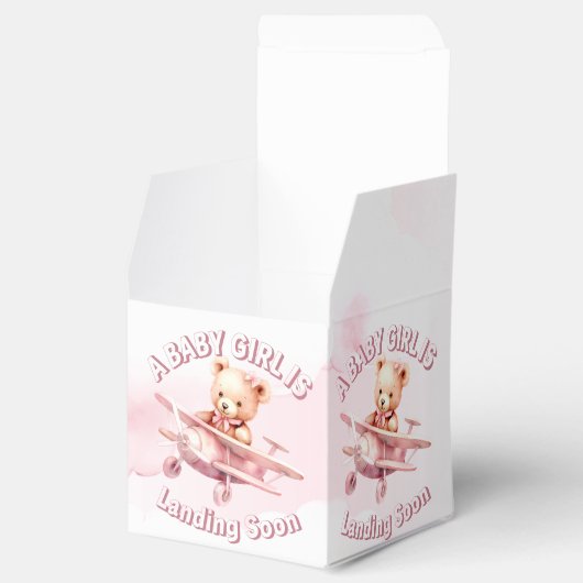 かわいい女の子のベビークマパイロットピンク飛行機の美しい フェイバーボックス (オープン)