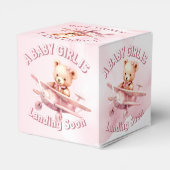 かわいい女の子のベビークマパイロットピンク飛行機の美しい フェイバーボックス (裏面サイド)