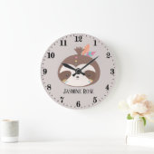 かわいい女の子のベビーデコールスロースの名前を追加 ラージ壁時計 (ホーム)