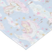 かわいい女の子のベビーユニコーンピンク紫の金ゴールドパーティー テーブルクロス (アングル)