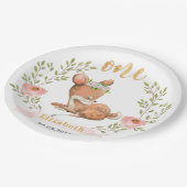 かわいい女の子のベビーFAWN 1st誕生日パーティー ペーパープレート (アングル)