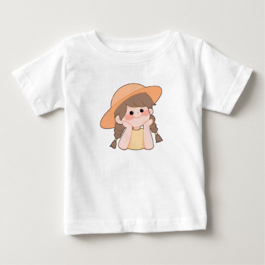かわいい女の子のベビーTシャツ ベビーTシャツ (正面)