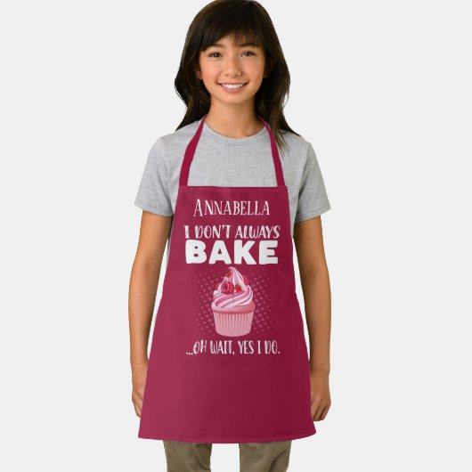 かわいい女の子のベーキング愛好家の名前を追加 エプロン (インサイチュ)