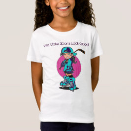 かわいい女の子のホッケーはTシャツを遊ばします Tシャツ