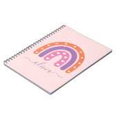 かわいい女の子のボホー レインボー名前 ノートブック (左側)
