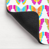 かわいい女の子のマルチカラーレインボー蝶のパターン マウスパッド (コーナー)