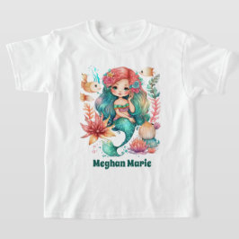 かわいい女の子のマーメイドの名前 Tシャツ