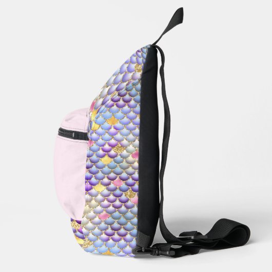 かわいい女の子のマーメイドファンタジーの名前を追加 スリングバッグ (右)