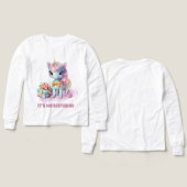 かわいい女の子のユニコーン誕生日パーティー (デザイン 正面＆背面)