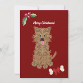 かわいい女の子のヨークシャーテリア犬カスタマイズ シーズンカード (正面)