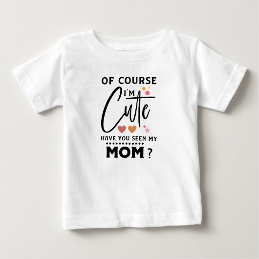 かわいい女の子のワードアート ベビーTシャツ (正面)