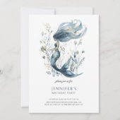 かわいい女の子の人魚の誕生日パーティーの招待状 招待状 (正面)