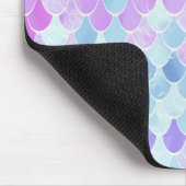 かわいい女の子の人魚はパターン、ピンク、紫色、Tをはかりで測ました マウスパッド (コーナー)