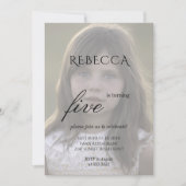 かわいい女の子の写真の誕生日パーティーの招待 招待状 (正面)