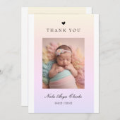 かわいい女の子の出生告知カードと写真 招待状 (正面/裏面)