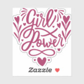 かわいい女の子の力(花とハート) シール (シート)