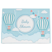 かわいい女の子の双子の子の双子シャワー ラージペーパーバッグ (正面)